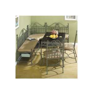  Kingston Breakfast Nook Set With Brown Marble Table Top 