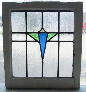 Antique Stained Glass Window Three Color Art Deco Diamond Bloom  