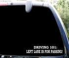 funny DRIVING 101 road rage window decal sticker  