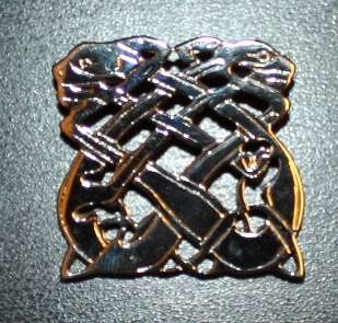 William Wallace Collection Chrome Celtic Dogs Brooch  