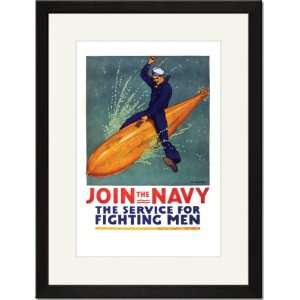  Black Framed/Matted Print 17x23, Join the Navy, the 