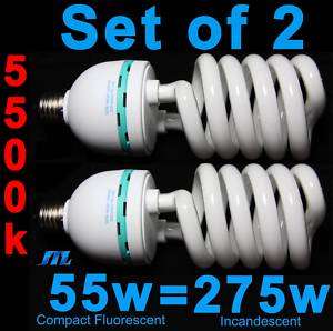 55w 5500k Daylight Fluorescent CFL Photo Bulb Lamp  