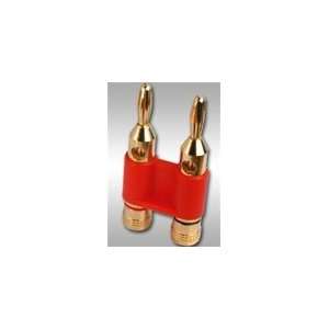    24K Gold Plated Dual Banana Speaker Wire Plug Red: Electronics
