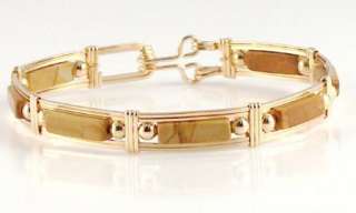 Scene Jasper Bangle Bracelet 14K Rolled Gold  