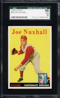 1958 Topps #63 Joe Nuxhall SGC Gem Mint 98  