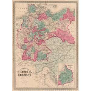  Johnson 1870 Antique Map of Prussia and Germany
