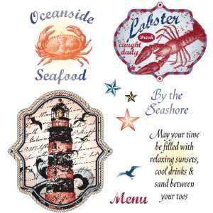  JustRite Stampers Cling Stamps   Oceanside Oval Medallion 