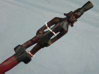 ANTIQUE OLD AFRICAN AFRICA CARVED WOOD CEREMONIAL STICK  
