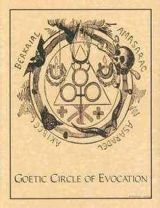 Goetic Circle of Evocation parchment poster   Wicca  