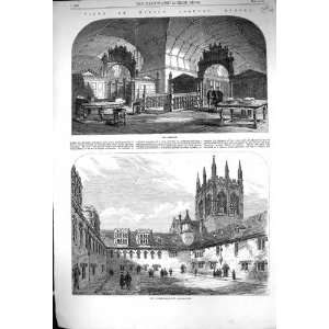  1864 View Merton College Oxford Library Undergraduates 