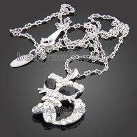 Cute fox 18K gold Gp Swarovski Crystal necklace 705  