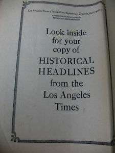 LA Times HISTORICAL HEADLINES Famous Front Pages 3rd Ed  