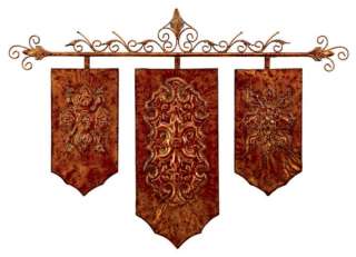 Copper Finish Medieval Banner Wall Art NEW  
