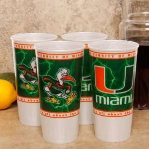   Miami Hurricanes 4 Pack 24oz. Plastic Souvenir Cups