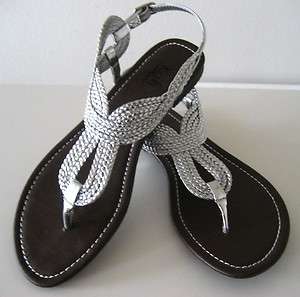   Strap Sandals Flats Shoes Black White Gold Silver Flip Flop  