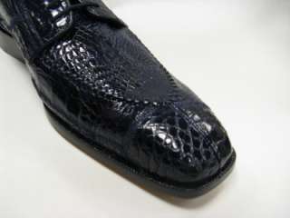 New Belvedere Monte 8011 Navy Caiman/Alligator Exotic Skin Dress Shoes 