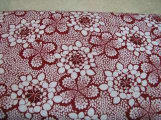 Yards Quilt Cotton Fabric  Red & White Flowers Large  