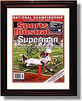 Texas Vince Young Superman Framed SI Autograph Print  