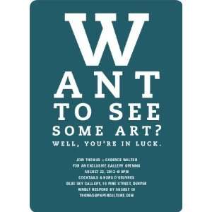 Art Gallery Opening Invitations Inspired by an Eye Chart