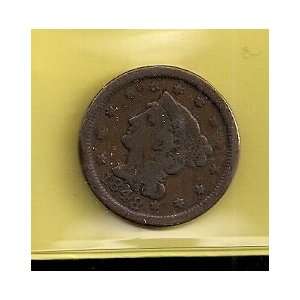  UNITED STATES 1848 LARGE CENT PRE CIVIL WAR COPPER COIN 