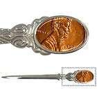 Lincoln Head Cent Penny Money Letter Opener Silver Pewter Alloy