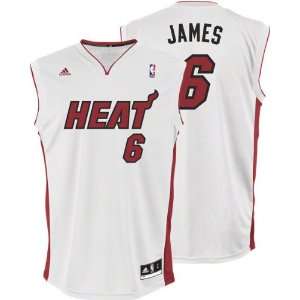 LeBron James Kids 4 7 Jersey: adidas White Replica #6 Miami Heat 
