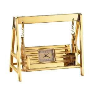  Bulova Swinging Bench Miniature Collectible Clock