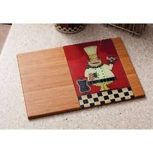  Bamboo Cutting Board with Glass Inset, Bon Appetit Chefs 