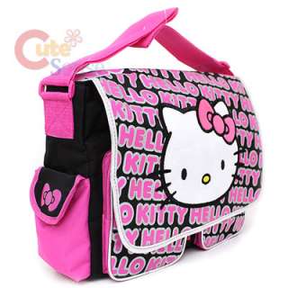   Hello Kitty School Messenger Bag / Diaper Bag Big Face & Typo  