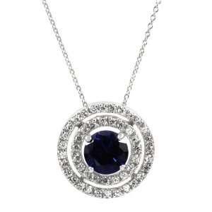  Lassos Round Sapphire Pave Fashion Necklace: Jewelry
