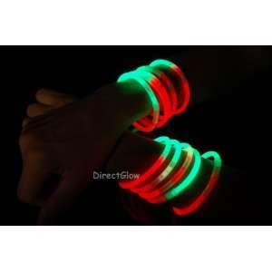   BI COLORED RED/GREEN Glow Bracelets with FREEBIES: Toys & Games
