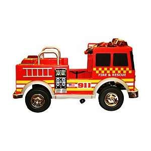  Red Fire Truck Pedal Engine Sirens Decorative Ladders Car 
