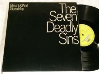 BRECHT WEILL Gisela May Peter Schreier 7 Deadly Sins LP  