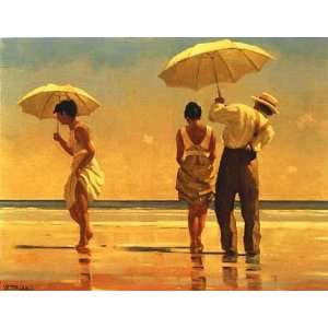  Jack Vettriano: 34W by 27H : Mad Dogs CANVAS Edge #3: 3 