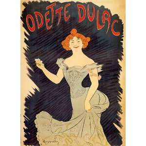 FASHION GIRL ODETTE DULAC CAPPIELLO FRANCE FRENCH SMALL VINTAGE POSTER 