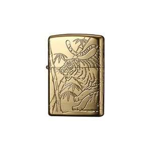  Zippo Gold Engraved Tiger Lighter
