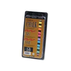  Omega Colored Chalk, Low Dust, Assorted Colors, 12 Sticks 