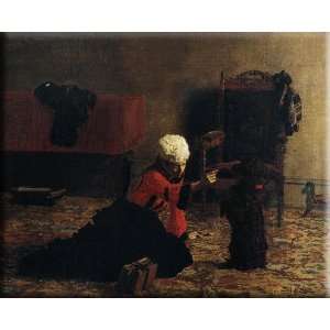  with a Dog 16x13 Streched Canvas Art by Eakins, Thomas