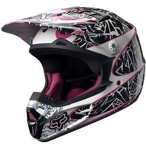  Fox Racing Fox V 1 Print Girls Helmet YthMD Blk/Pnk 