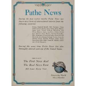  1922 Print Ad Pathe News Reel Silent Film Newsreel NICE 