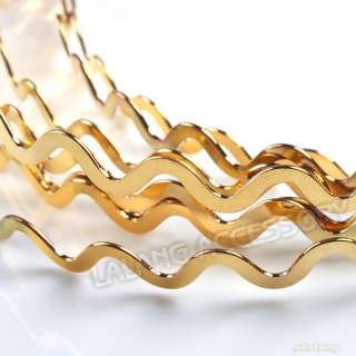 100x 160431 Wave Golden Hairbands Good For Sports Unisex Free Ship 