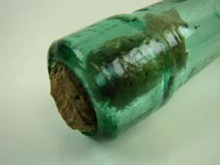 Antique Green Glass Torpedo Mineral Water Soda Bottle VCP PIEGARD HF 