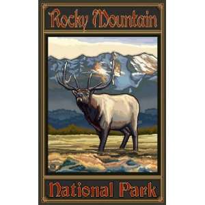 Northwest Art Mall Rocky Mountain National Park Colorado Elk Painting 