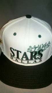DALLAS STARS NHL REEBOK SNAPBACK HAT CAP RETRO WHITE/BLACK  
