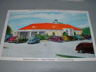 HOT SHOPPES Restaurant Postcard, Washington DC ~RARE~  