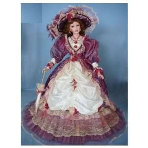  38 Inch Umbrella Dolls Porcelain Doll Victorian Style 
