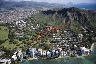 Aerial View of WAIKIKI BEACH HONOLULU HAWAII Photo  