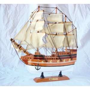  18 Note History Ship Wooden Boat Music Box Mayflower 