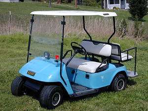 1998 Blue EZ GO Golf Cart Electric Rear Passenger Seat W/Battery 