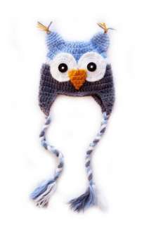  Baby Toddler Boy Owl Hat   Blue and Grey: Clothing